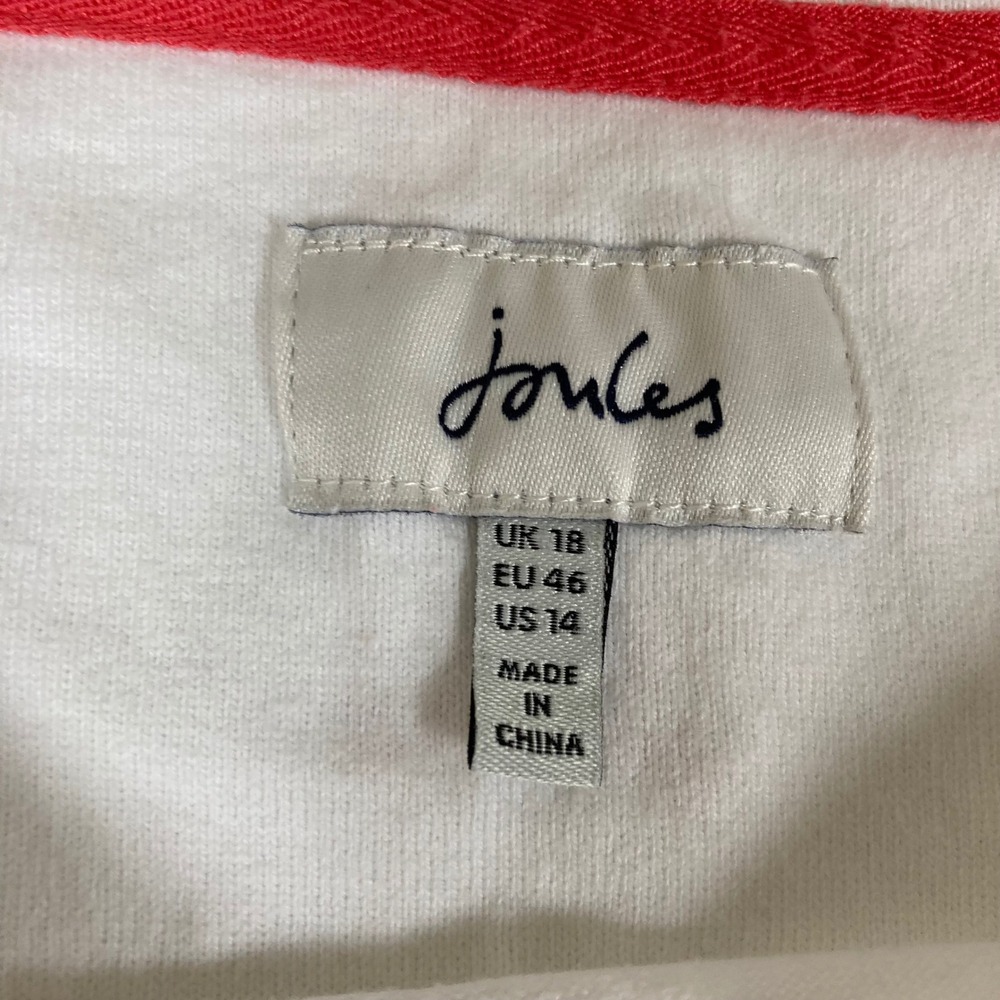 Joules Womens Blue White Striped Sequin Lobster Cotton Long Sleeve Top Size 14 - Picture 2 of 8